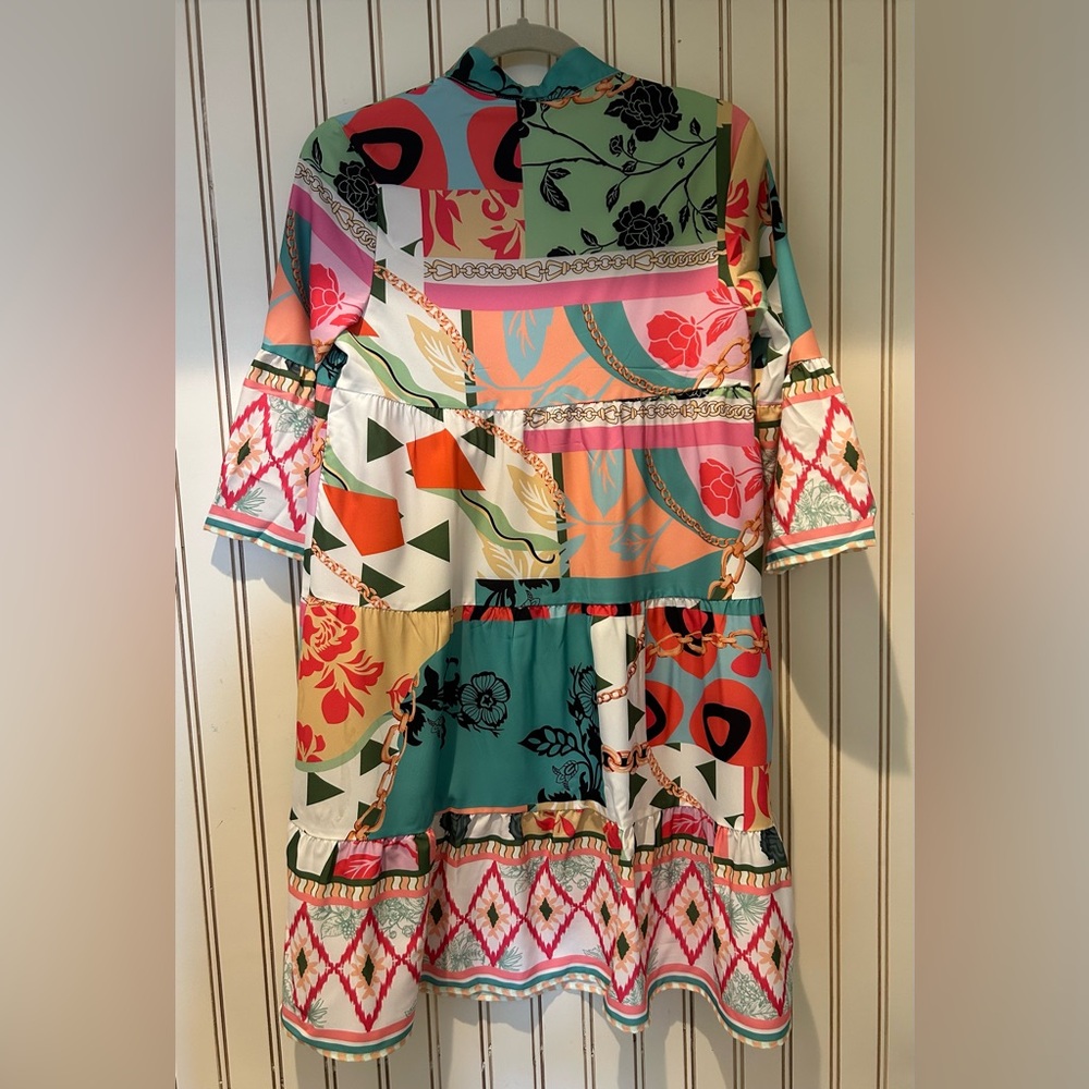 Colorful Patterned Dress - Picture 2 of 6